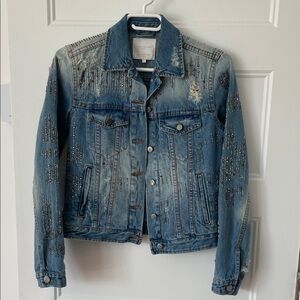 Zara Blue Embellished Jean Jacket